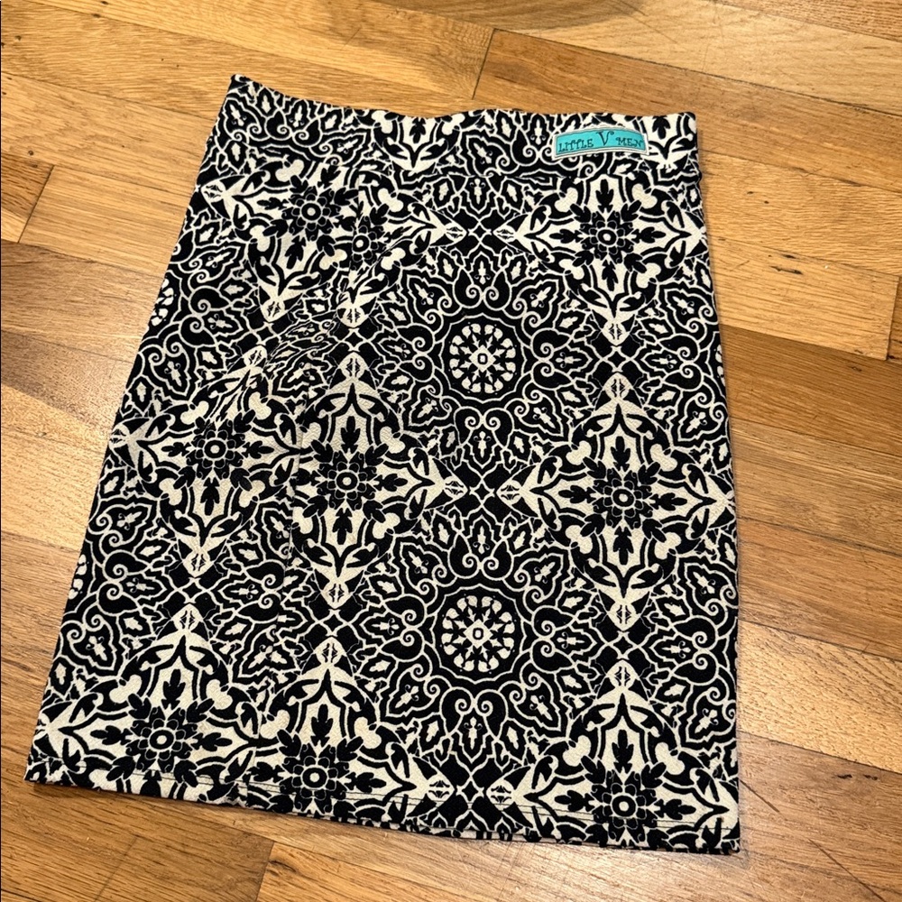 Little Me Black and White Patterned Skirt